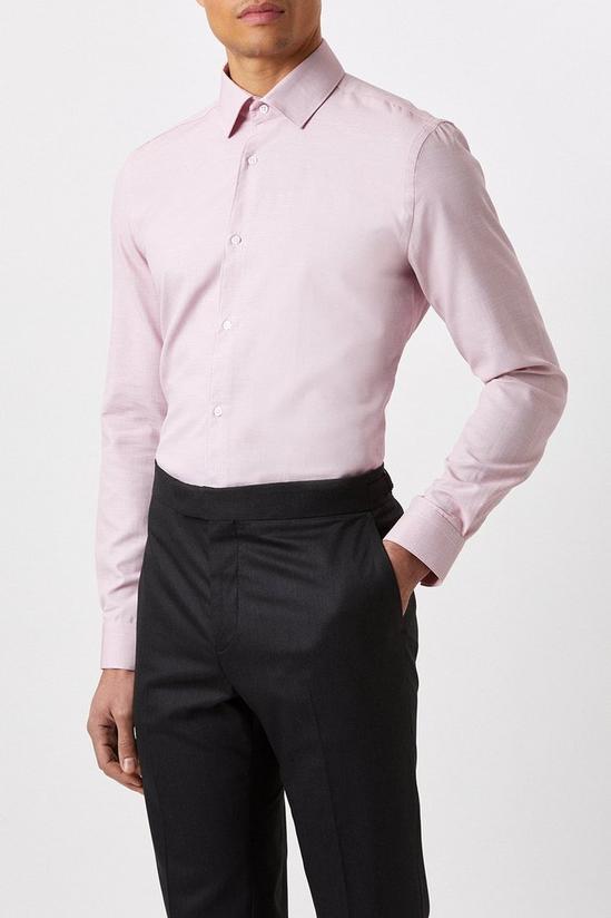 Burton Slim Pink Two Tone Textured Smart Shirt 1