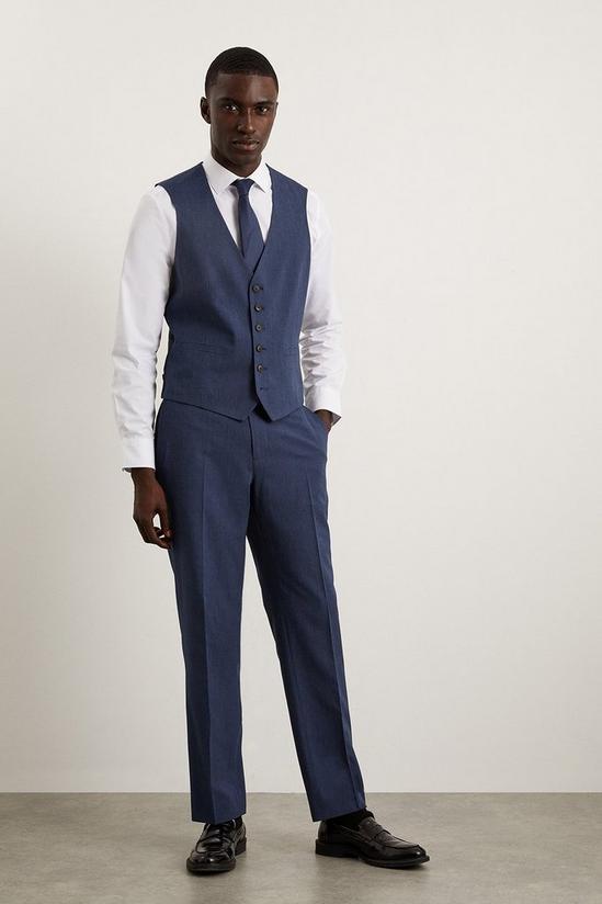 Burton Tailored Fit Navy End On End Waistcoat 2