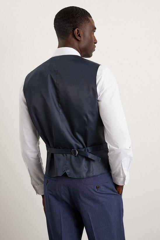 Burton Tailored Fit Navy End On End Waistcoat 3