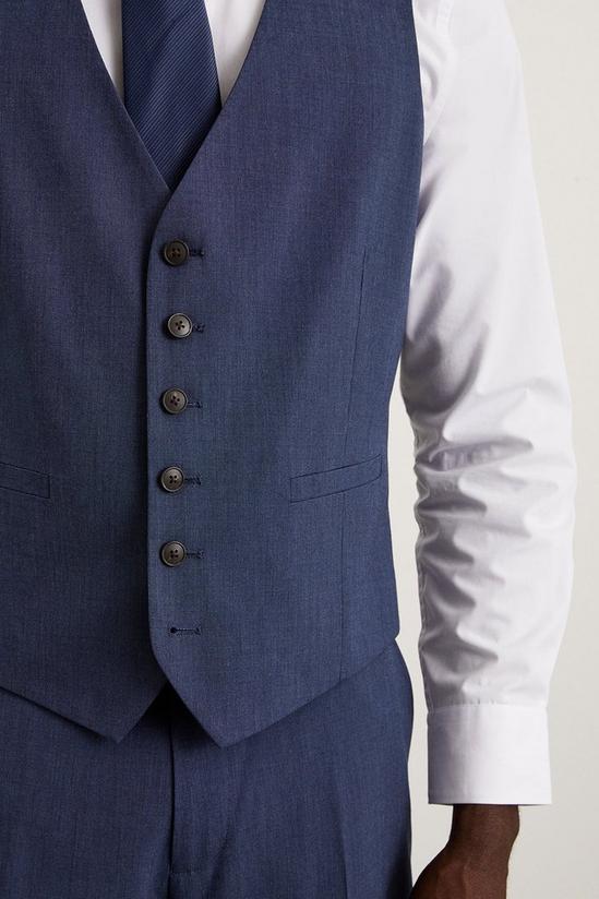 Burton Tailored Fit Navy End On End Waistcoat 6