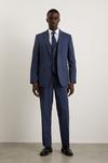 Burton Tailored Fit Navy End On End Suit Trousers thumbnail 1