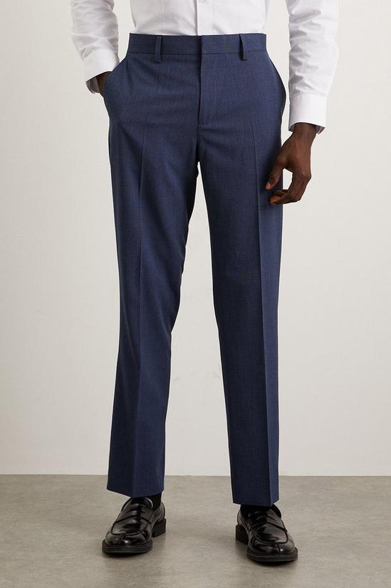 Burton Tailored Fit Navy End On End Suit Trousers 2