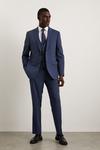 Burton Tailored Fit Navy End On End Suit Jacket thumbnail 1