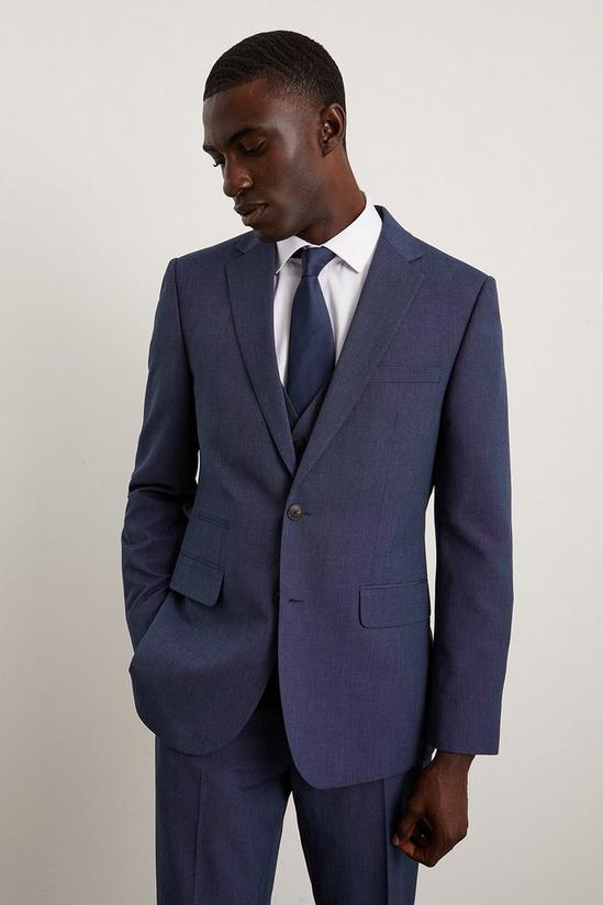 Burton Tailored Fit Navy End On End Suit Jacket 2