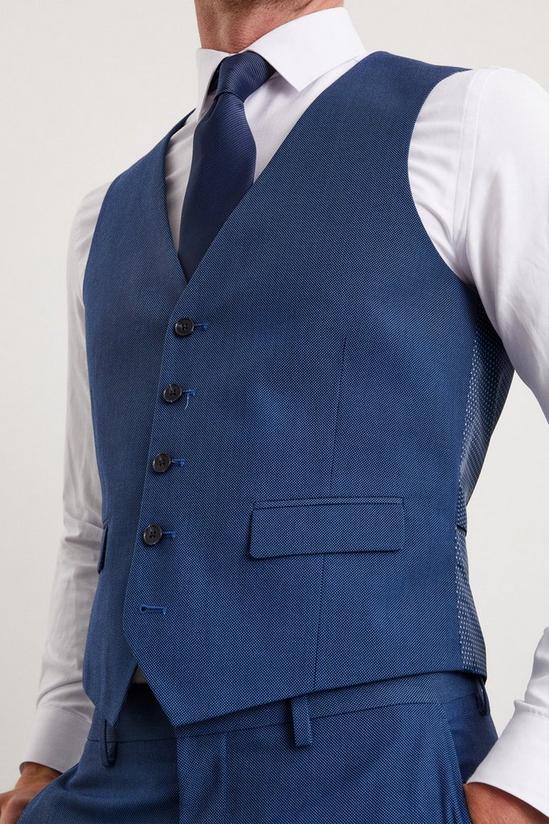 Burton Slim Fit Blue Birdseye Waistcoat 2