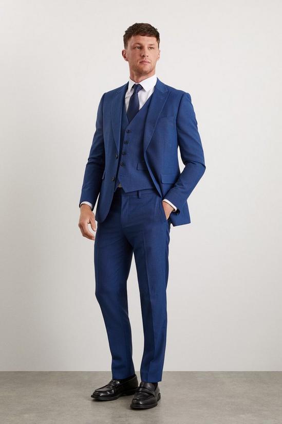 Burton Slim Fit Blue Birdseye Suit Trouser 1