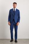 Burton Slim Fit Blue Birdseye Suit Jacket thumbnail 1