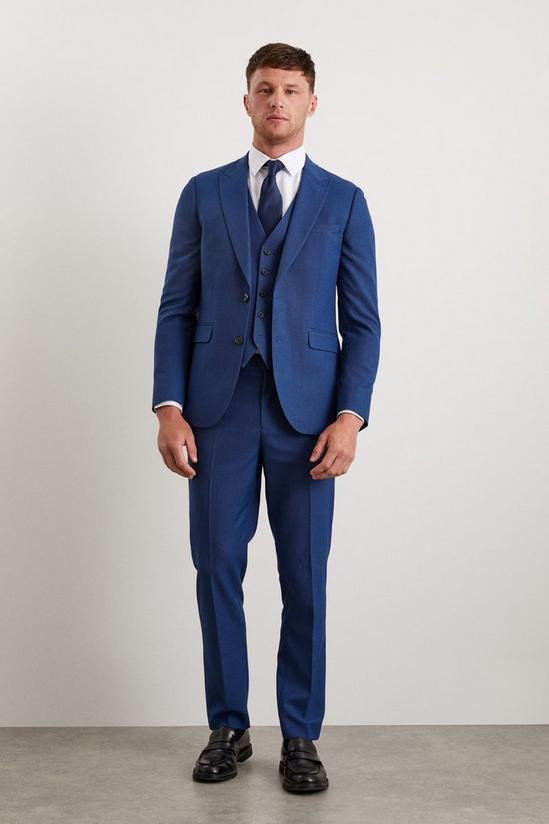Burton Slim Fit Blue Birdseye Suit Jacket 1