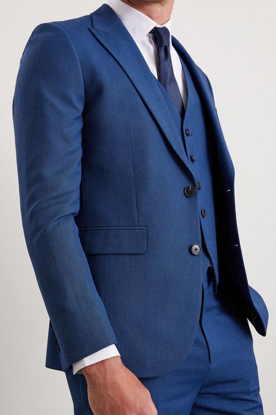 Burton Slim Fit Blue Birdseye Suit Jacket 2