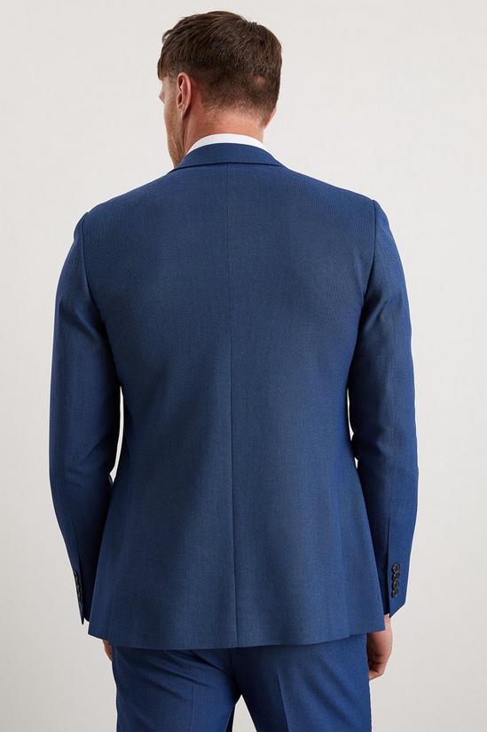 Burton Slim Fit Blue Birdseye Suit Jacket 3