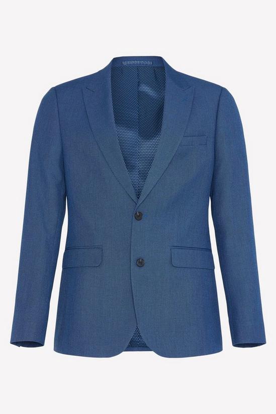 Burton Slim Fit Blue Birdseye Suit Jacket 4