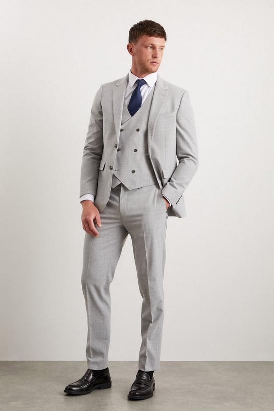 Burton Slim Fit Grey Marl Suit Trousers 1