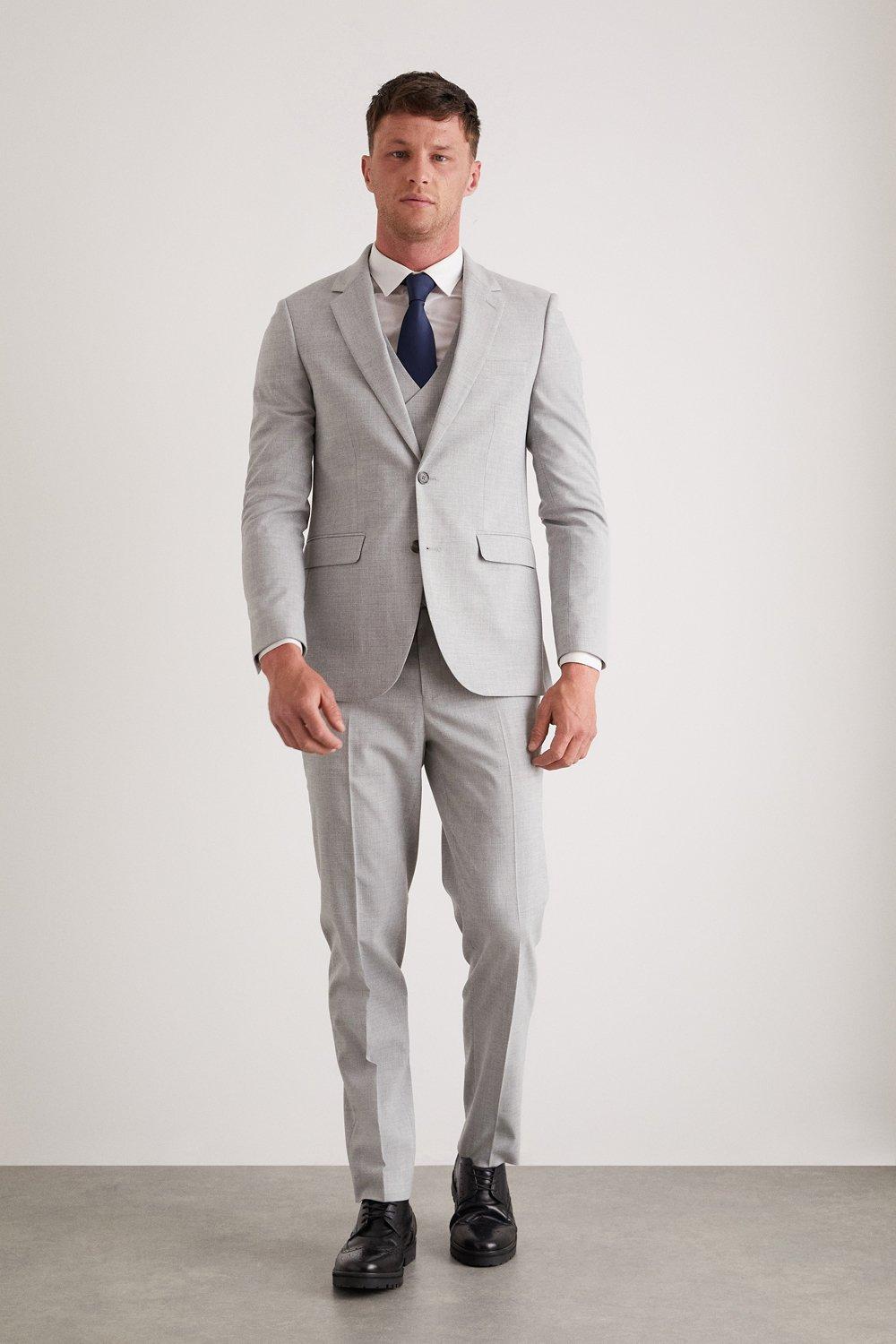 Suits, Slim Fit Grey Marl Suit Jacket
