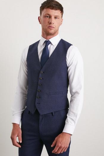 Related Product Skinny Fit Navy Marl Waistcoat