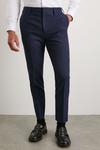 Burton Skinny Fit Navy Marl Suit Trousers thumbnail 2