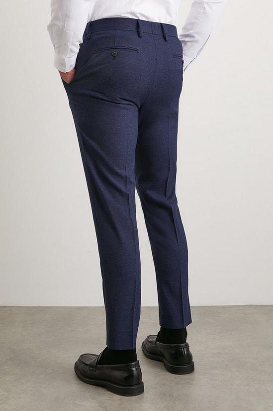 Burton Skinny Fit Navy Marl Suit Trousers 3