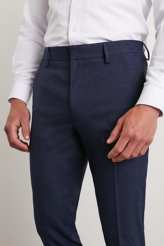 Burton Skinny Fit Navy Marl Suit Trousers 5