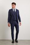Burton Skinny Fit Navy Marl Suit Jacket thumbnail 1