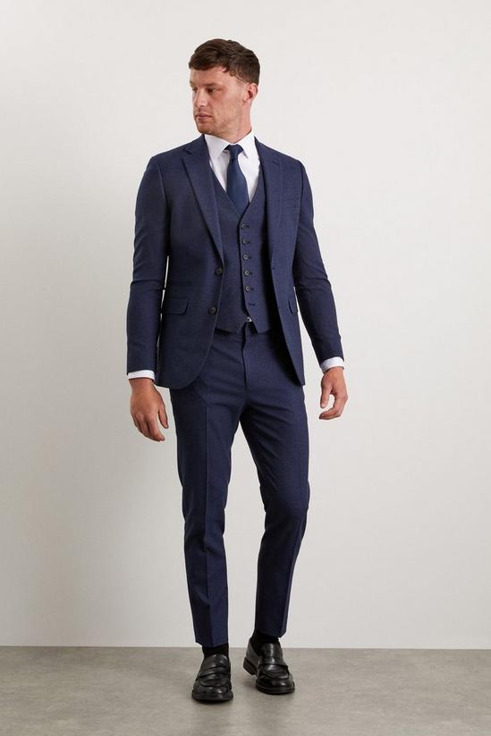 Burton Skinny Fit Navy Marl Suit Jacket 1