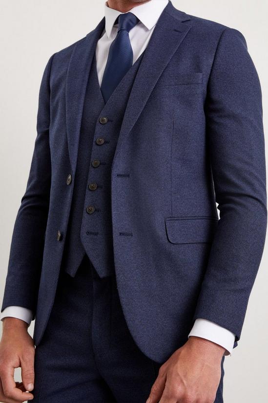Burton Skinny Fit Navy Marl Suit Jacket 2