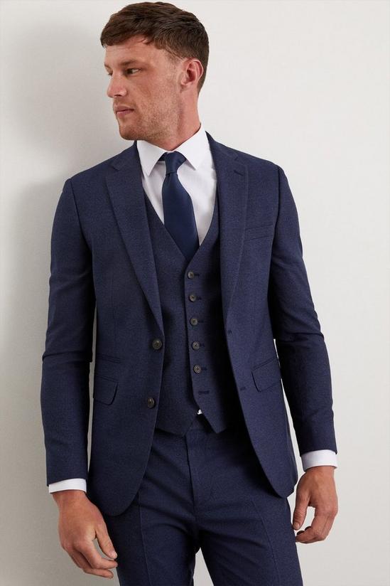 Burton Skinny Fit Navy Marl Suit Jacket 6