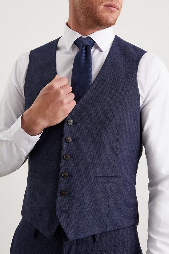 Burton Tailored Fit Navy Marl Waistcoat 2