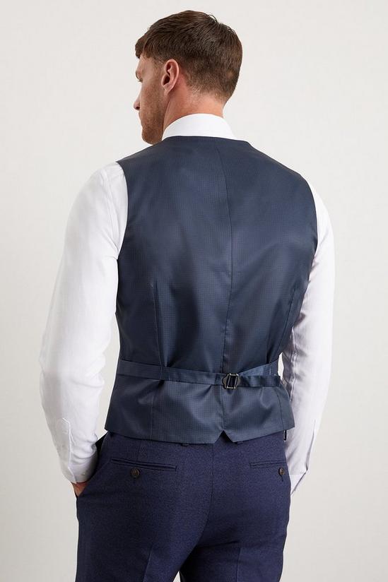 Burton Tailored Fit Navy Marl Waistcoat 3