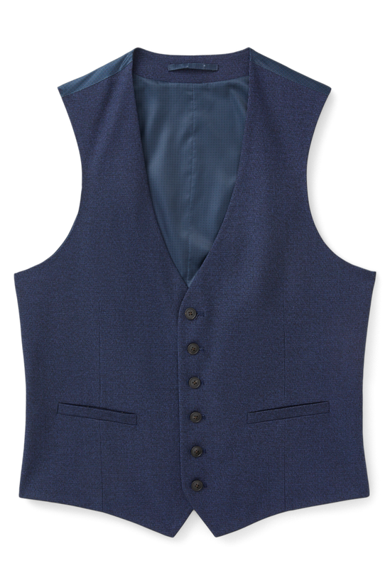 Burton Tailored Fit Navy Marl Waistcoat 4