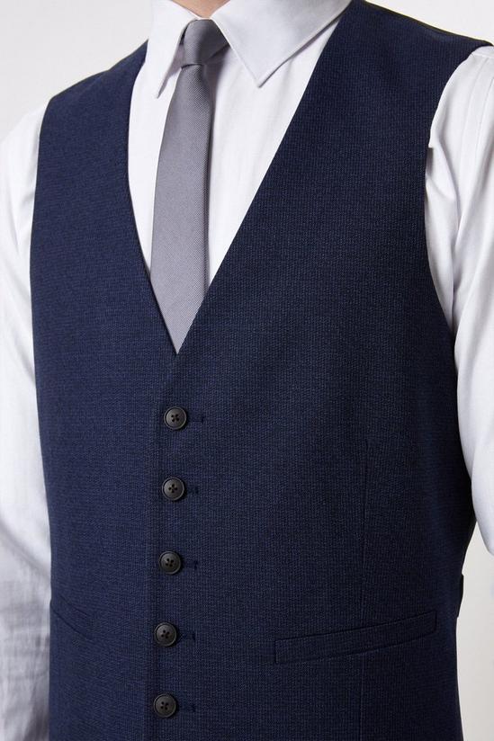 Burton Tailored Fit Navy Marl Waistcoat 5