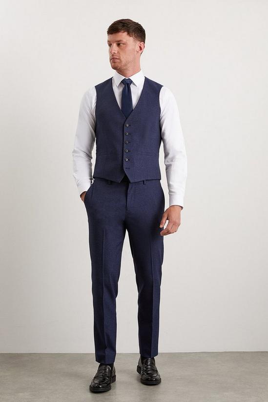 Burton Tailored Fit Navy Marl Waistcoat 6