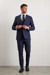 Burton Tailored Fit Navy Marl Suit Jacket thumbnail 1