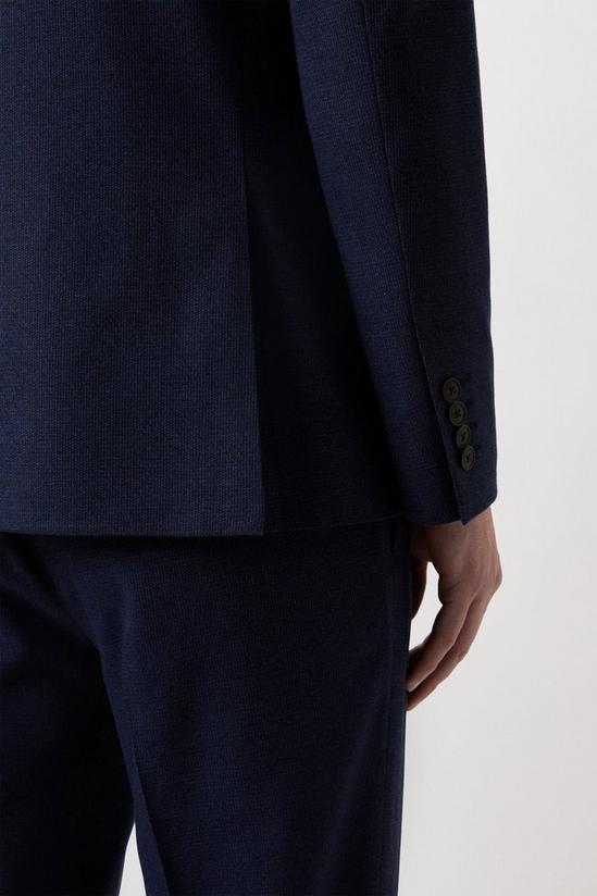 Burton Tailored Fit Navy Marl Suit Jacket 5