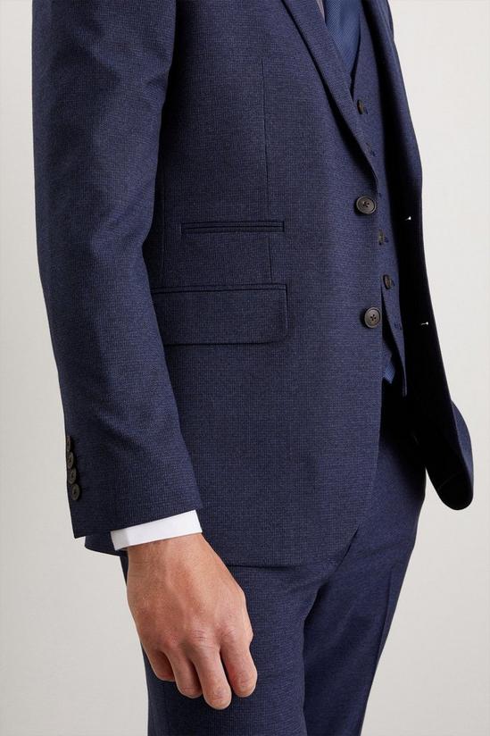 Burton Tailored Fit Navy Marl Suit Jacket 6