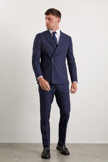 Related Product Slim Fit Navy Marl Double Breasted Suit Jacket