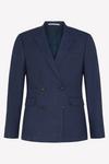 Burton Slim Fit Navy Marl Double Breasted Suit Jacket thumbnail 4