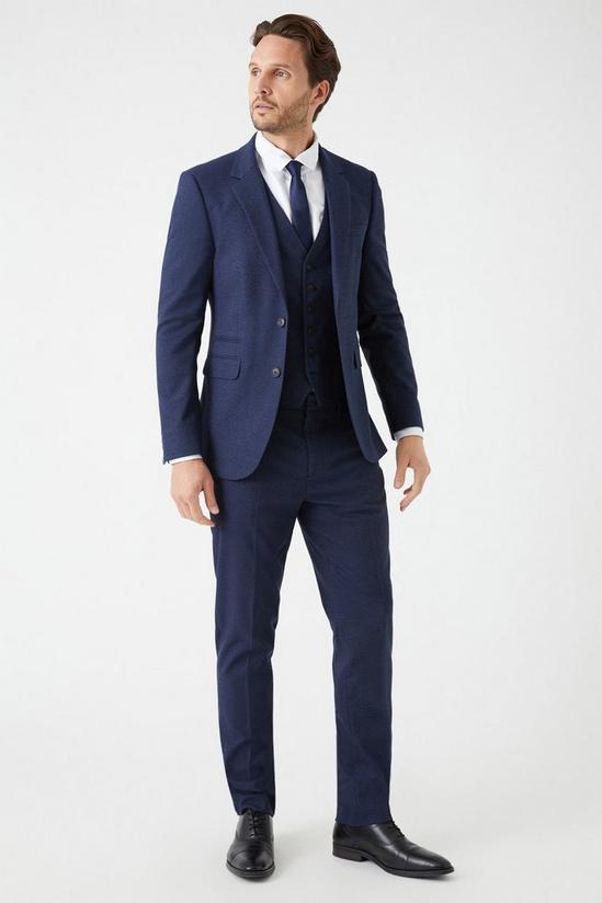 Burton Slim Fit Navy Marl Suit Trousers 2