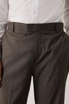 Burton Slim Fit Brown Micro Check Smart Trousers thumbnail 3