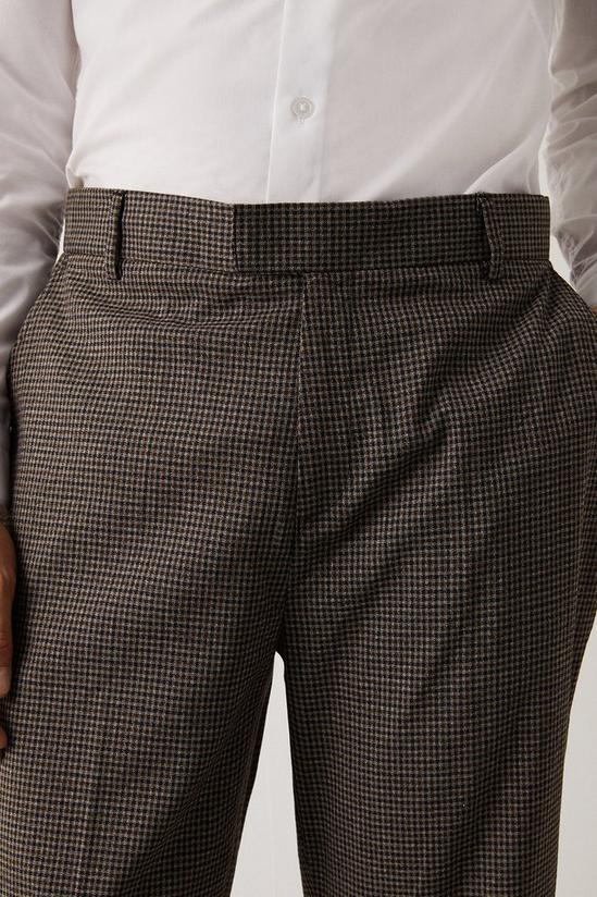 Burton Slim Fit Brown Micro Check Smart Trousers 3