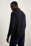 Burton Super Soft Navy Tipped Texture Knitted Zip Polo Shirt thumbnail 3