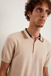 Burton Pure Cotton Stone Collar Detail Knitted Polo Shirt thumbnail 4