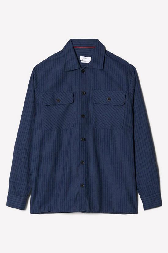 Burton Blue Striped Double Pocket Shirt 5