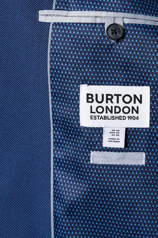 Burton Plus And Tall Slim Fit Blue Birdseye Suit Jacket 6