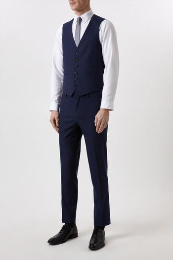 Related Product Plus And Tall Tailored Fit Navy Marl Suit Waistcoat