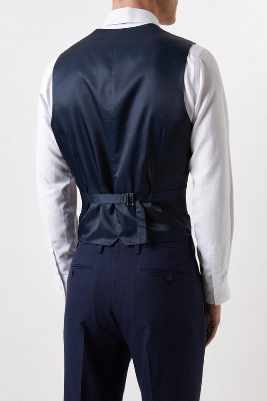 Burton Plus And Tall Tailored Fit Navy Marl Suit Waistcoat 3
