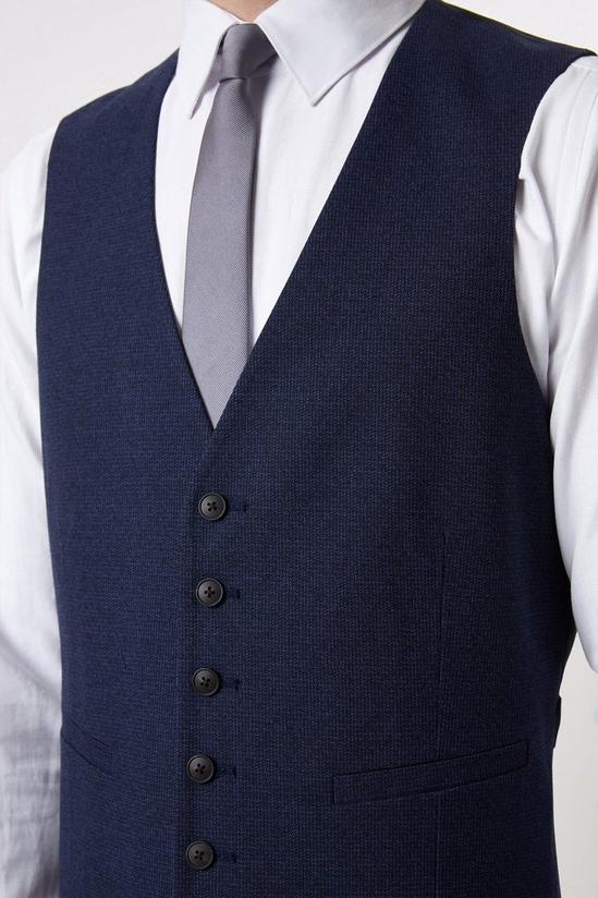 Burton Plus And Tall Tailored Fit Navy Marl Suit Waistcoat 5