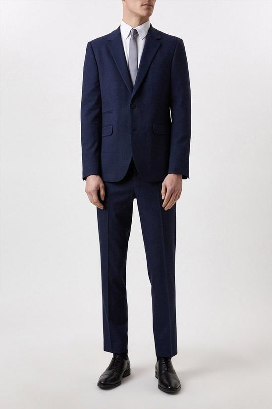Burton Plus And Tall Tailored Fit Navy Marl Suit Jacket 2