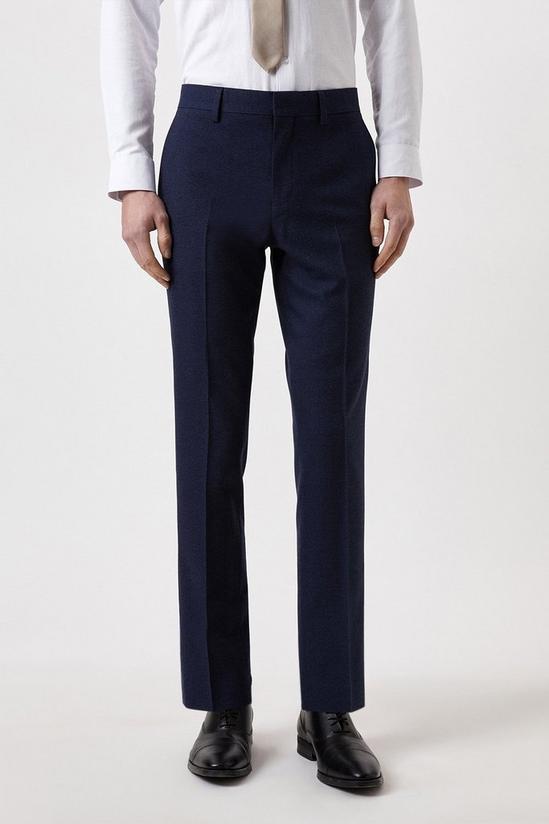Burton Plus And Tall Slim Fit Navy Marl Suit Trousers 2
