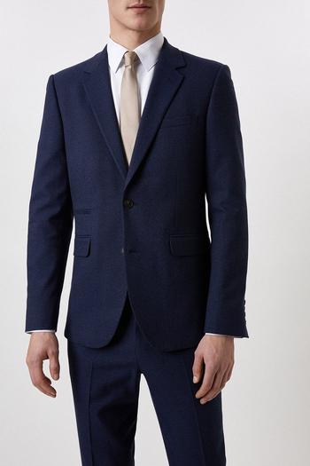 Related Product Plus And Tall Slim Fit Navy Marl Suit Jacket
