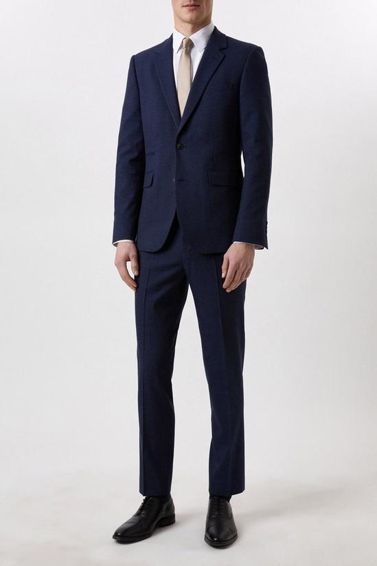 Burton Plus And Tall Slim Fit Navy Marl Suit Jacket 2