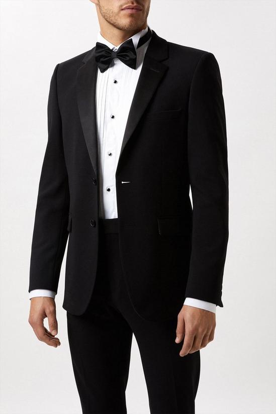 Burton Slim Fit Black Tuxedo Suit Jacket 1